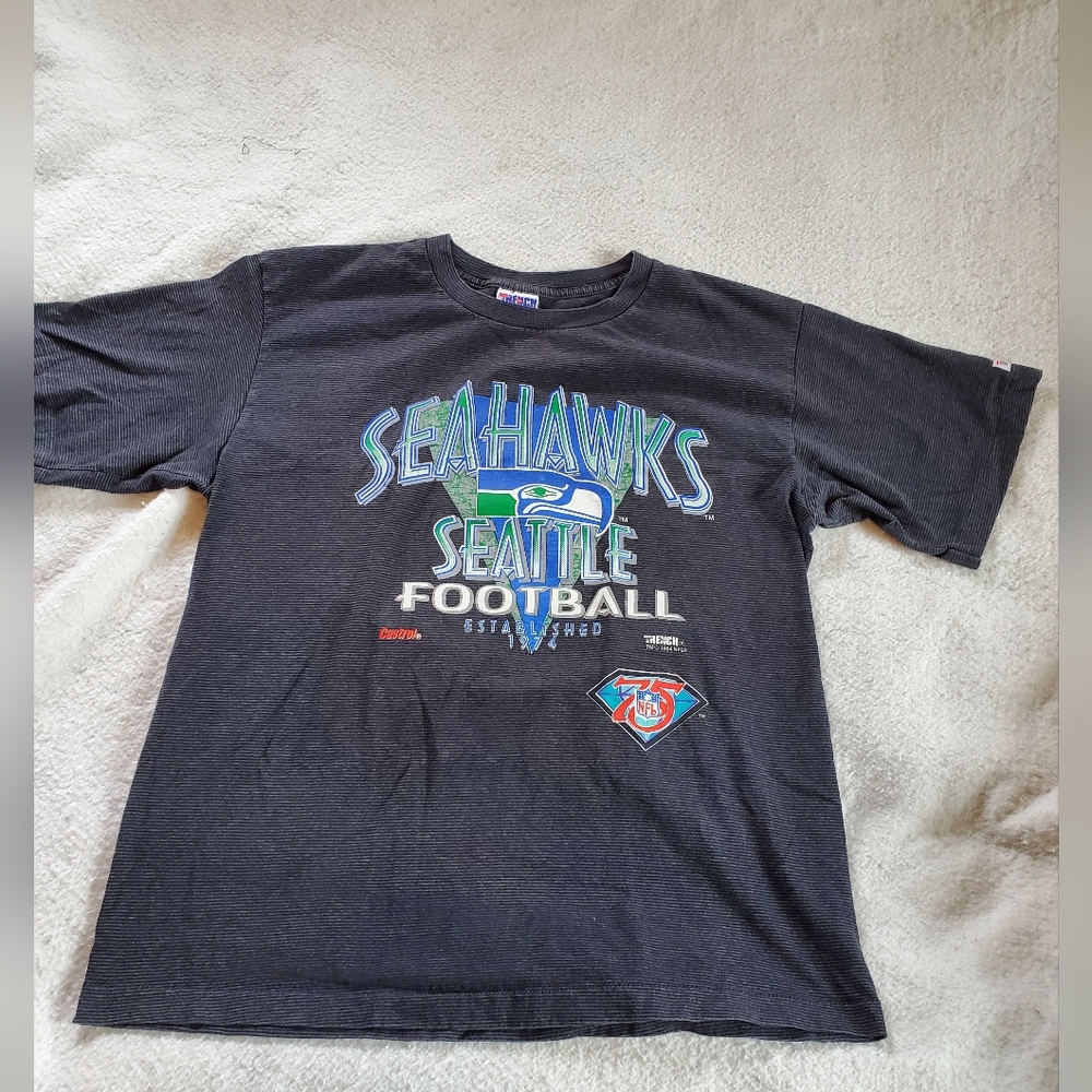 Seattle Seahawks Castrol Vtg 1994 Trench T-Shirt, Sz XL, Made in USA
